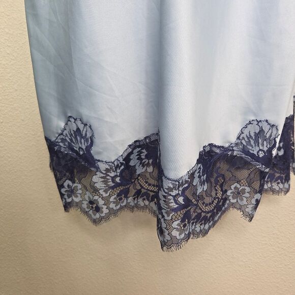 Soma Satin & Lace Celestial Blue Chemise Nightgown Size XL - Picture 6 of 8